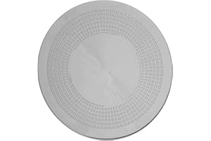 DYCEM Non Slip Pad, Round 19 cm Diameter, Silver, Precut Adhering Pad, Grip Assistance, Non-Toxic, Prevents Objects From Sliding or Rolling, Ideal for Cups, Plates, & Eating Utensils