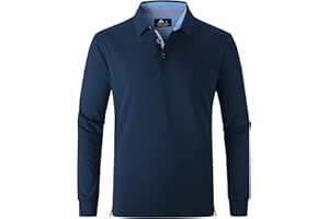 zitysport Polo Uomo Manica Lunga Traspiranti Asciugatura Rapida Camicie a Maniche Lunghe Uomo Camicie Estive Bottoni Uomo Camicia Sportiva Casual Basic Regular Fit Golf Polo Shirt