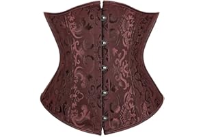 Josamogre Corset Underbust Femme Bustier Serre Taille Satin Sexy Lingerie Gothique Vintage Medieval Victorien Grande Taille Costume Halloweenn