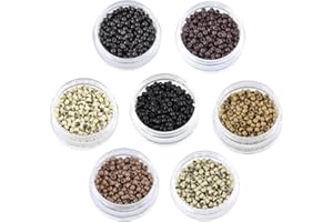 YANTAISIYU 1000 szt./partia, 3,0 mm silikonowe nanoringi, przedłużanie włosów, nano koraliki, mikropierścienie, koraliki, ogniwa do przedłużania włosów (ciemnobrązowy)