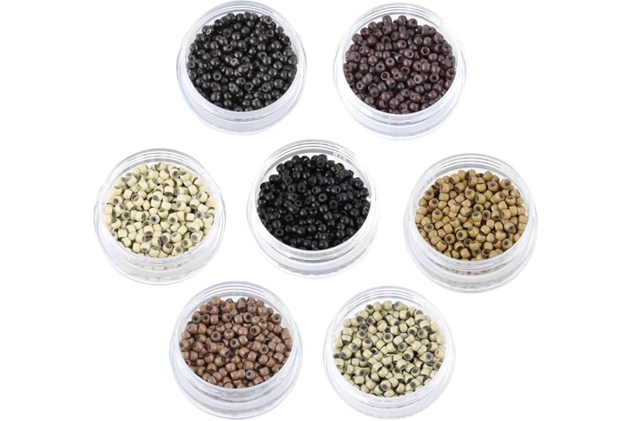 200pcs/lot 3.0mm Silicone Lined Nano Rings Hair Extension Nano Beads Micro Rings Beads Links for Hair Extensions (Black)