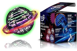 Bluet B Kids - Bola Voladora Magica - Dron Volador - Flying Spinner Volador - Spinner Volador Giratorio - RGB LED Fly Orb Boomerang Niños y Adultos - Bola Magica Juguetes Regalo para Niños - Negro