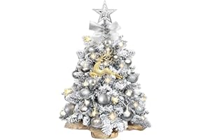 KOGXSCEJ Mini Sapin de Noël avec éclairage LED, 60 cm Petit Canopée avec étoiles,Cadeaux Ddécorées et Ornements Suspendus pour Table Accueil Ddécorations de Noël DIY,Sapin de Noël Artificiel Multifonction