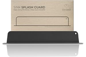 BLUE GINKGO BLUE GINGKO, Paraspruzzi per lavandino (design aggiornato) in silicone di alta qualità per lavello, protezione per lavabo da cucina isola (47,8 x 7,4 cm) grigio scuro