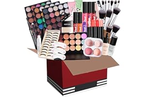 LHLXZQ Ensemble maquillage pour femmes, Cadeau cosmétique polyvalent, avec Ombres Paupières Correcteur Rouge à Lèvres Mascara Blush, Palette de fards à paupières, Ensemble de brillant à lèvres#2