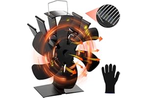 Wukong 6 Pales Ventilateur Poele à Bois Alimenté par la Chaleur,Ventilateur de Cheminée,Ventilateur de Poele pour Foyer,Poele a Granule,Foyer à Bois et Poêle à Bois,87℃ Démarrage Opération Silencieuse
