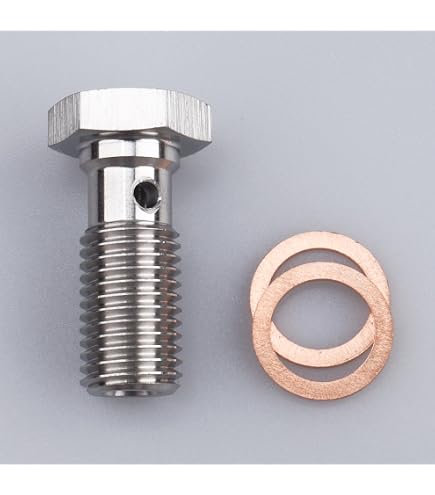 X AUTOHAUX 10mm Banjo Bolt Fitting Kit - 4 Sets With Spacers, M10x1 Thread For Car Brake/Fuel Systems - View #4