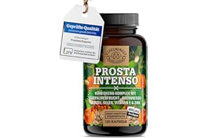 ‎SCHEUNENGUT PROSTA INTENSO® Prostata Kapseln - WICHTIG: Laborgeprüfter Markenkomplex mit Sägepalmenextrakt, Brennnesselwurzel, Kürbiskern, Zink, Selen & mehr I Saw Palmetto -DE- SCHEUNENGUT®