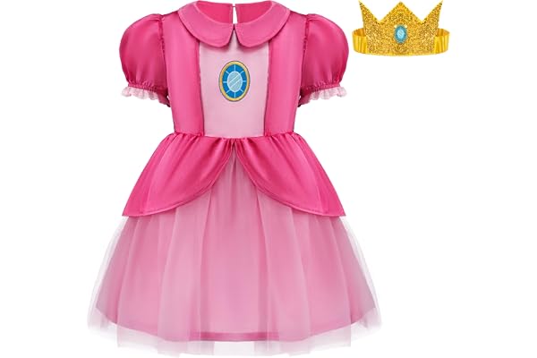 Spooktacular Creations Halloween-baby-rosa-klänning kostym för flickor, prinsesskostym för småbarn flickor, prinsessklänning för halloweenkostym, cosplay-fester (12–18 månader)