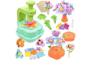 VBACALA 174 Piezas Juguete de Mercado de Flores para Niños Incluir Flores,Jarrón y Accesorios,Florede Ramo Tela DIY Creativo,Juguete Manualidades para Niños 3+,Regalo Cumpleaños Día de la Madre