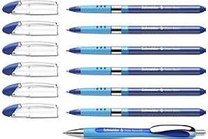 ‎SCHNEIDER Schneider 151277 Slider Basic XB 6 Stück und 1x Slider Rave XB Kugelschreiber mit Etui, Schreibfarbe blau