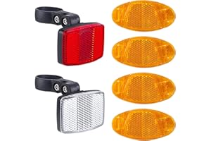 Xynovate 6 Piezas Reflectores Portaplaca para Bicicleta Ojo de Gato, Reflector de Rueda de Bicicleta, Altamente Reflectantes y Intemperie para Bicicleta, Moto