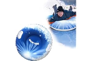 Furforstk Trineo Nieve, trineos de Nieve con Asas Trineo 80 cm trineos para Deportes de Invierno al Aire Libre (Tubo de Nieve con Copos de Nieve)