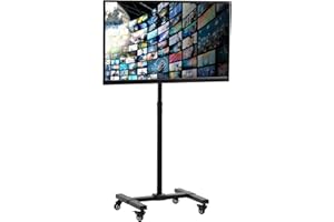 VIVO Mobile TV Display Stand for 13 to 42 inch LED LCD Flat Panel Screens, Rolling Floor Stand Height Adjustable Mount with Wheels STAND-TV07W