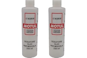 SOVVILU Eurex N. 2 Misurini Dosatori olio per miscela 250 ml con tappo, scala graduata e percentuali 2-4% 2,5-5% 3-6%