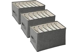 Daymand STORE | Organizador Armario Pack de 3 uds | Organizador cajones 7 separaciones | Organizador armario Ropa PREMIUM 25x36x20 | Organizador Ropa Interior | Organizador de Ropa