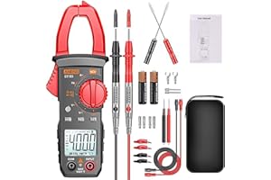 Digitales Stromzange AC DC Multimeter: True-RMS 4000 Counts Strommesszange Amperemeter mit Automatischer Bereichswahl zum Messen von AC/DC-Spannung Strom Widerstand Kapazität Durchgang NCV-Erkennung