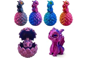 Yeefunjoy 4pcs Mini 3D Drukowane Dragon Jaja, 3D Drukowane Dragon Pełne artykułowe Crystal Dragon Jaja Fidget speelgoed paasdrakenei huis bureau decoratie