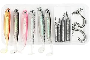 MILEPETUS Kit de Accesorios de Pesca Drop Shot Rig para lubina, Perca, Incluido el Peso del Drop Shot, anzuelos, Cebo Suave