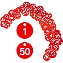 50 Etichette Numerate Acciaio Inox - 1-50, Con Portachiavi, 23x23 Mm - Foto 5