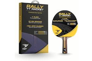 YAIT Rally Table Tennis Racket | 7 Ply Wood Bat | 1.8mm Sponge | Indoor/Outdoor Play | High Spin Ping Pong Paddle with PP Box for Beginners & Intermediate Players | Table Tennis Racquet
