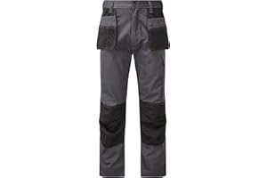 TuffStuff - Excel Work Trousers - 38” Waist - Grey - Cargo Trousers - Two-Tone - Work Trousers For Men - Triple Stitched Seams - Features Knee Pad Pockets - Men's Work Trousers