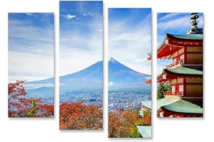 islandburner Cuadro Moderno en Lienzo Monte Fuji Con Pagoda Chureito En Otoño Fujiyoshida Japón Cuadros Decoracion Cocina Salon