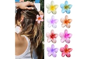 Kavya Grande Pince Cheveux Femme, Lot de 8 Pince Cheveux Fleur Multicolore Pinces à Cheveux pour Femmes Pince a Cheveux en Forme de Fleur Mode Motif Floral Accessoires Cheveux Femme pour Femmes Filles