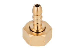 BFG Raccord pour Conduite de Gaz, 21,8mm Filetage Femelle Gauche pour Raccord de Tuyau 9-10mm, Laiton, Raccord à Deux Segments pour Installations de Gaz, Bouteilles ou Tuyaux de Gaz