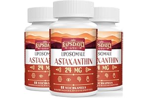 Rapsdayci Astaxanthine Liposomale en Gélules Molles - NON OGM - 60 gélules molles pour un usage quotidien (60 Unités (Lot de 3))