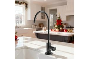 KES Black Water Filter Tap for Kitchen Sink Reverse Osmosis Faucet Non-Air-Gap Drinking Water Tap SUS304 Stainless Steel, Z504CLF-BK