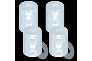 TEAAHA 100 Pezzi Dischi di Plastica Trasparente, Rondelle Di Plastica Distanziatori Rondelle Di Plastica Anelli Di Fitschenring Rondelle Cerniera Per L'Usura Strappata Su Vetro Doccia Porta Bagno Asciugamano