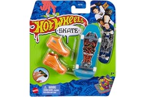Hot Wheels Skate Tony Hawk Fingerboard & Shoes, Designed in Collaboration with Tony Hawk, 1 Fingerboard & 1 Pair of Removable Skate Shoes (Assorted Styles, One Random Set), HGT46