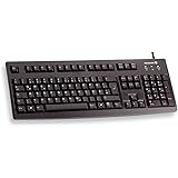 CHERRY G83-6105, Deutsches Layout, QWERTZ Tastatur, kabelgebundene Tastatur, angenehm weiche Tasten-Betätigung, kompakt, lang