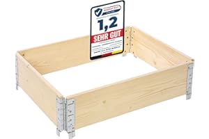 Garronda Carré Potager modulable en Bois Naturel 80x60x20 cm – Jardinière extérieure en palettes, empilable et Pliable, pour Jardin, Plantes, Fleurs, Herbes, Fruits et légumes GD-0141, 1 pièce