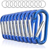 sprookber 3 Inch Aluminium Carabiner D-Ring   Snap Hook Clips with Spring Snap Hooks for Key Ring Clip   Pack of 10