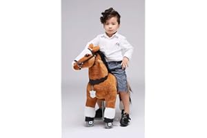 UFREE Ride on Horse Toy, giant plush animals, Black Mane and Tail, Age 3-6
