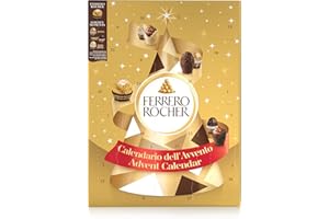 Ferrero Rocher - Calendario Avvento 2025, 24 Specialità Assortite, Ferrero Rocher e Tre Ricette Golden Moments al Cioccolato al Latte, Bianco e Fondente, Idea Regalo, Confezione da 258 gr