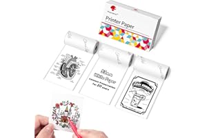Phomemo White Printer Paper for M02/M02Pro/M02S/P2S/M03/M04S/M04AS Mini Sticker Printer, 50 mm x 3.5 m, 3 Rolls, Printed Content Storage Time 20 Years