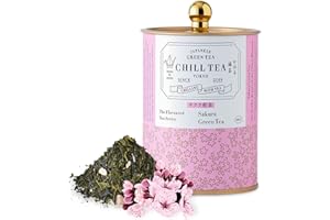Sakura Grüner Tee by Chill Tea Tokyo (100g Loose Leaf)- Cherry Blossom Tea, Japanischer Grüner Tee, Loser Tee, Loose Leaf Tea- Aromatisierter Tee, Fruchtiger, Blumiger Geschmack.