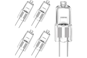 Aihoom Lot de 5 Ampoules Halogènes G4 12V 10W Blanc Chaud 2800K 130lm Ampoules à Culot à Broches, Intensité Variable, pour Hotte, Cuisine, Salon, Chambre [Classe énergétique G]