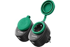 DEWENWILS WLAN Steckdose Outdoor, 3680W Alexa Smart Steckdose Aussen, IP44 Wasserdicht, Kompatibel mit Alexa, Google Home und IFTTT, Kein Hub Erforderlich, 2 Pack