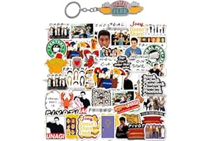 ZGCXRTO 50PCS Amis TV Autocollants et 1PCS un porte - clés,Étanche Vinyle Graffiti Autocollants Pour Bagages, Planche à roulettes, vélo, Casque, Guitare, DIY
