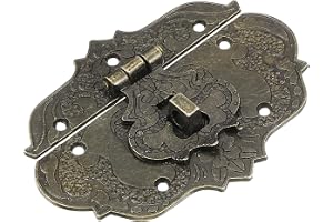 QUARKZMAN Antikt lås 85 x 65 mm Lås Antik Zink Alloy HASP Hänglås för Smyckeskrin Resväska Verktygslåda Trä Fodral