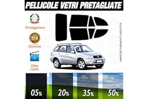 LOLLOMOTO Toyota Rav 4 dal 2000 al 2005 Pellicole Oscuramento Vetri Auto Pre Tagliate a Misura - 20%