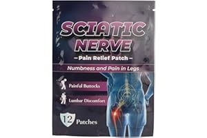 JONLAKI 60 Feuilles de Patch de Douleur élastique pour le Nerf Sciatique pour le Dos, les Fesses et le Soulagement Musculaire, Patch Musculaire à Libération Multifonctionnelle