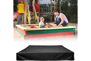 Halcyerdu Sandkasten Abdeckung, Wasserdicht Sandkasten Abdeckung, 120x120cm Quadratischer Abdeckplane Wasserdicht mit Kordelzug, Oxford-Stoff Staubdichte Sandkasten Abdeckung, für Sandkasten