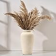 Vaseking Large Ceramic Rustic Vase, 11 inch Minimalist Decorative Farmhouse Tall Vase for Home Decor, Living Room, Shelf Decor, Enterway, Wedding, Table Decoration, White