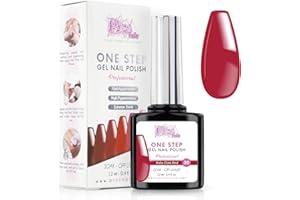 PICS NAILS Smalto Semipermanente Unghie One Step Uv/Led 12 ml - Rosso Rubino Scuro - Colore Permanente Rosa - Unghie Subito Brillanti Con o Senza Base e Top Coat