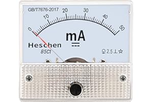 Heschen 85 C1–50 MA rectangle Panneau monté courant Mètre testeur Ampèremètre DC 0–50 MA Classe 2,5 Blanc